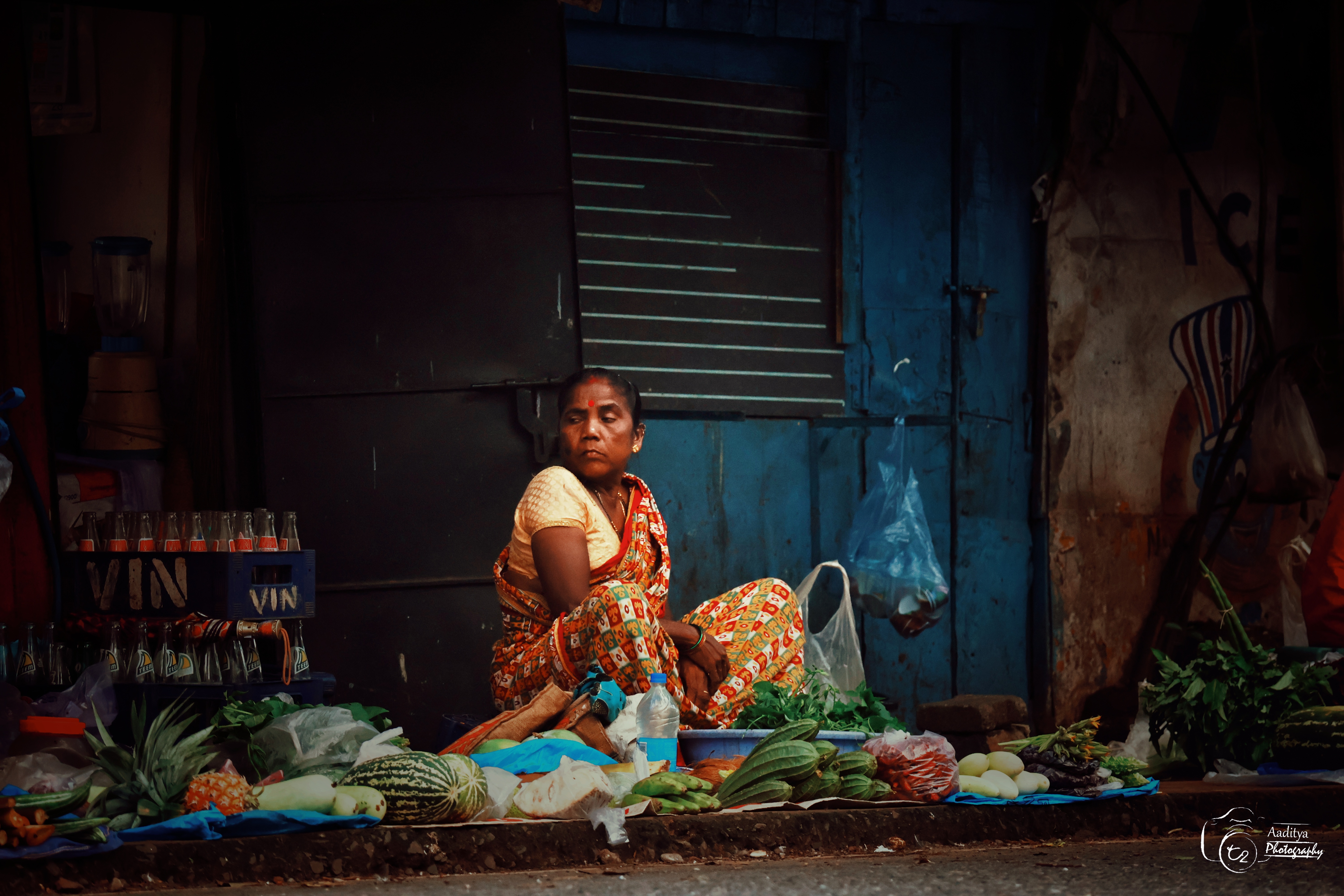 Street vendor selling vegies